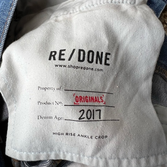 REDONE High Rise Ankle Crop Jeans Size 28 - Picture 4 of 4